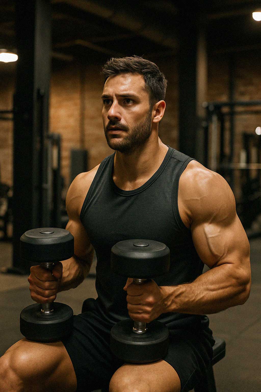A man training outdoors, mid-effort