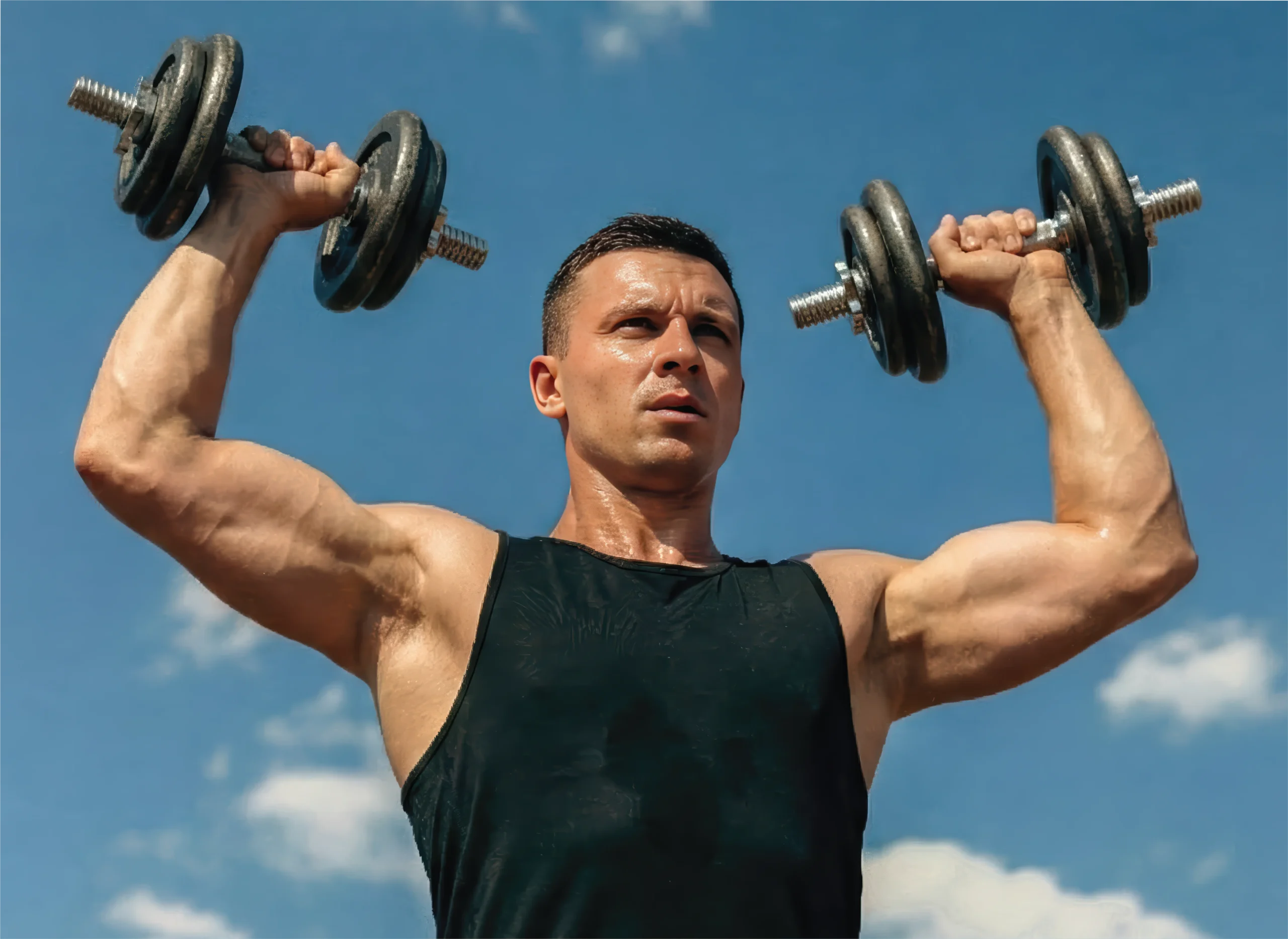 A man strength training during GLP-1 weight care